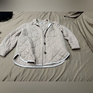 Z Supply Quilted Tan Jacket with White Accents